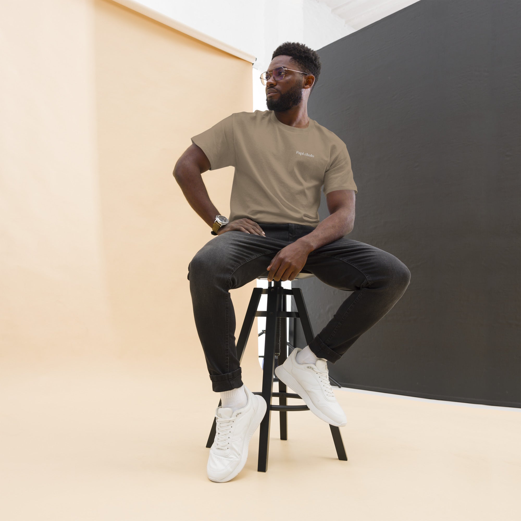 Models wearing Que Amor minimalist LGBTQ+ pride t-shirts